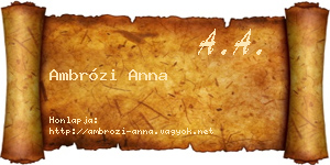 Ambrózi Anna névjegykártya
